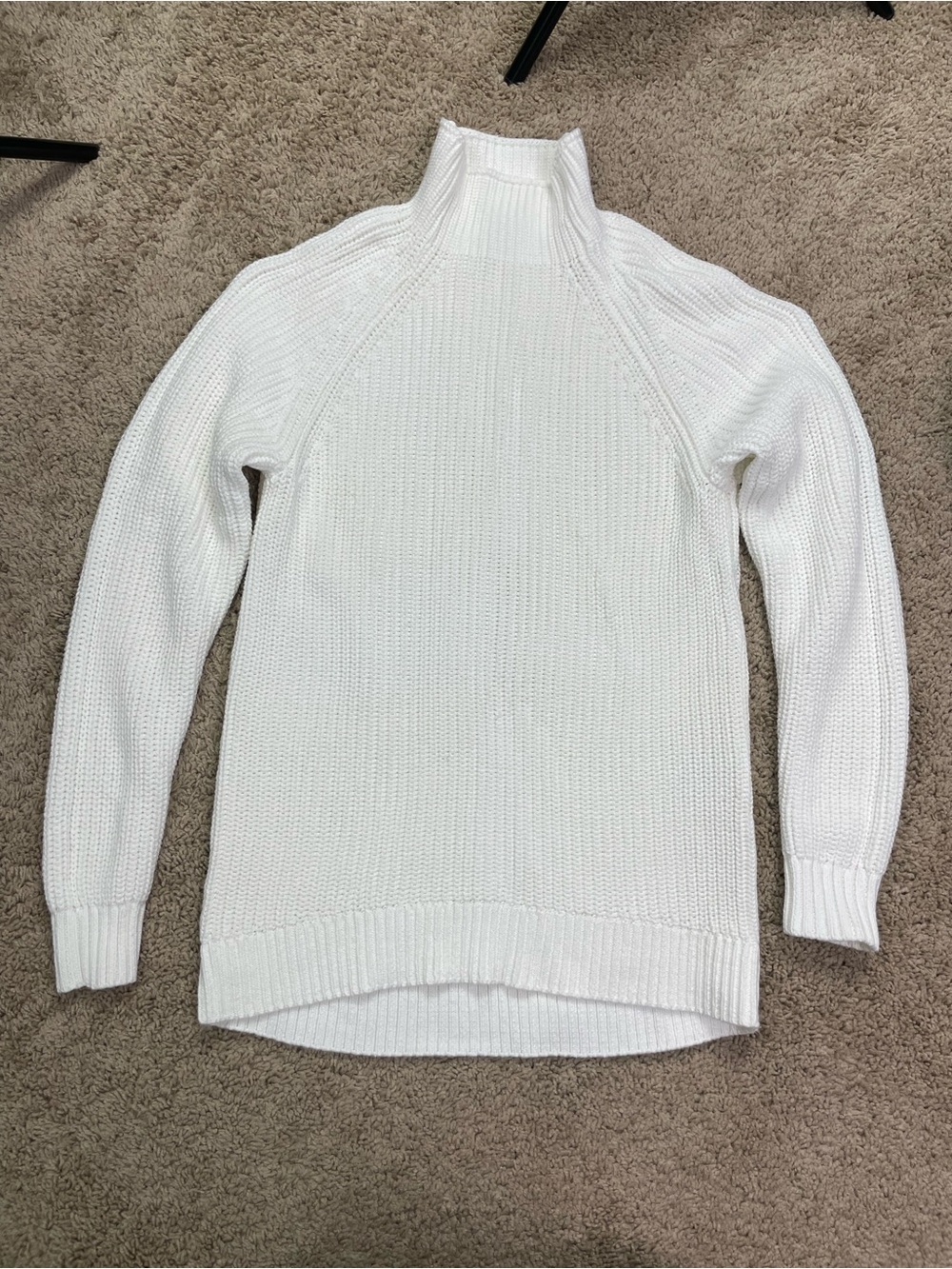 Style & Co. White Ribbed Mock-Neck Sweater